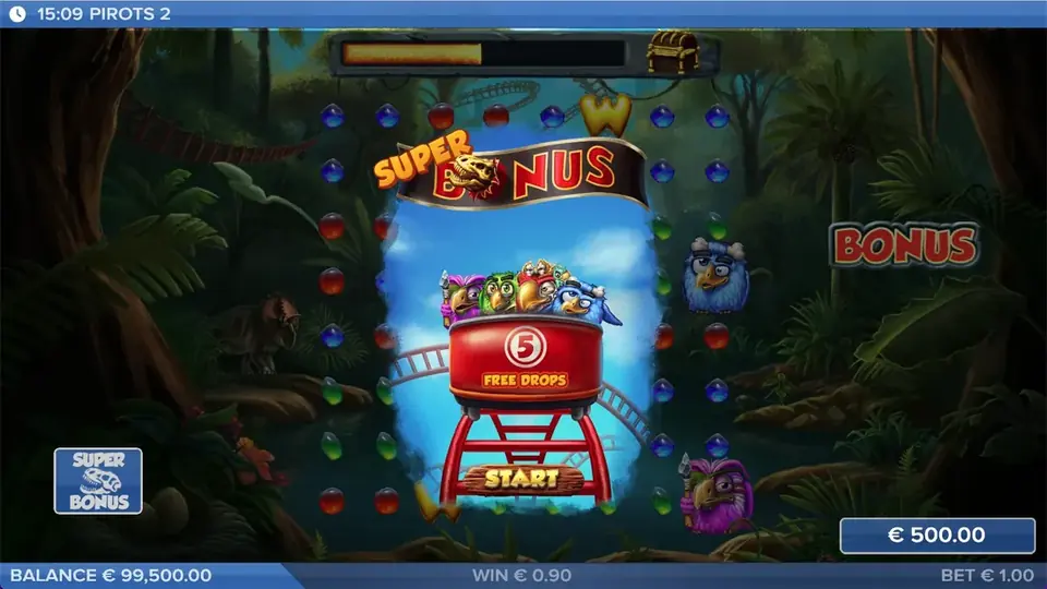 Modo de bonificación de Pirots 2 con Free Drops activados