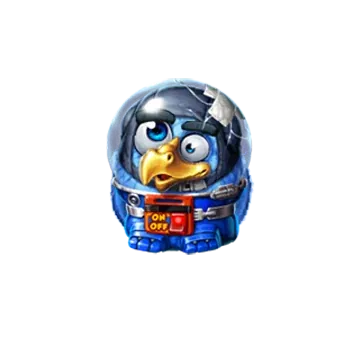Personaje de pájaro azul de Pirots 4 en Lost in Space