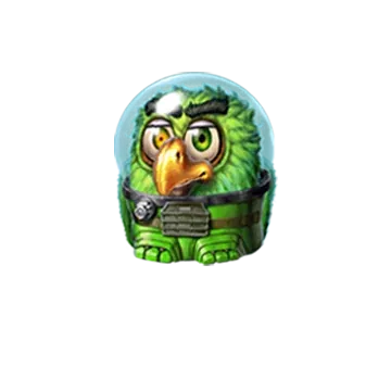 Personaje de pájaro verde de Pirots 4 en Lost in Space