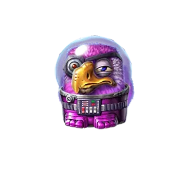 Personaje de pájaro morado de Pirots 4 en Lost in Space