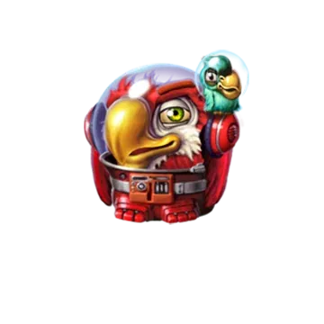 Personaje de pájaro rojo de Pirots 4 en Lost in Space