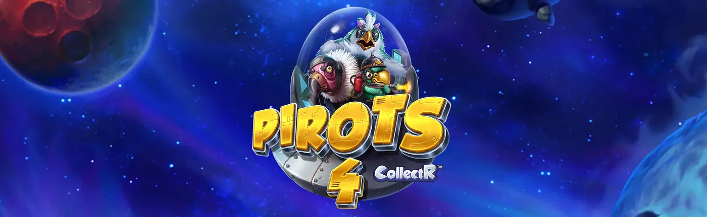 Banner promocional de Pirots 4 con temática espacial