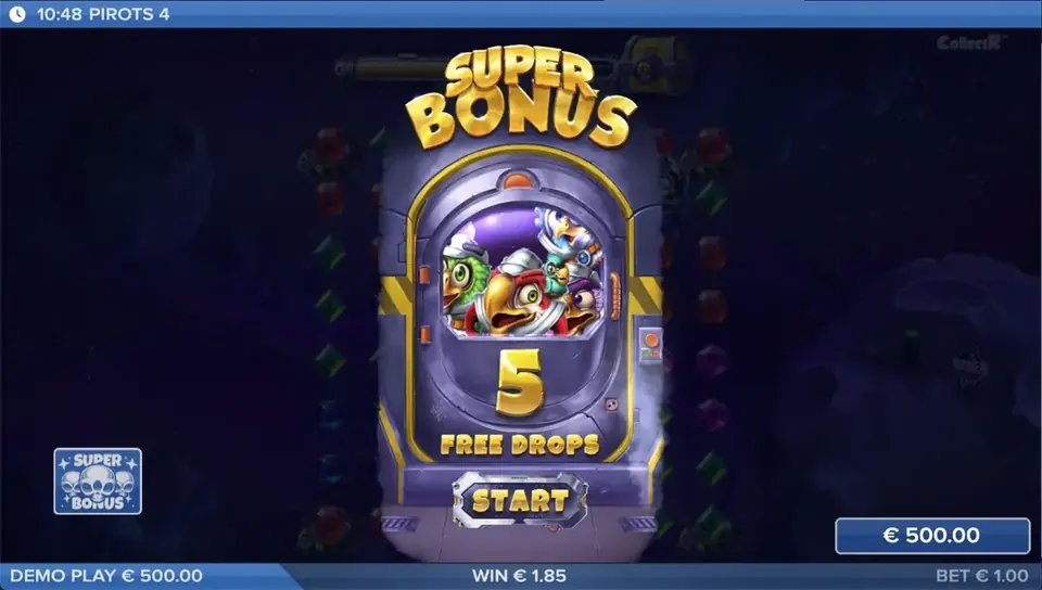 Modo de superbonificación de Pirots 4 con Free Drops activados en Lost in Space