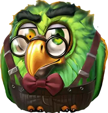 Personaje de Pirots 5 Aaron pájaro verde