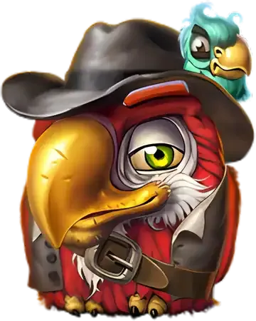 Personaje de Pirots 5 Capitán Redfeather pájaro rojo