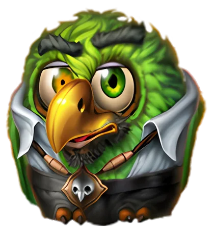 Aaron, el loro verde de Pirots 5 The Kraken