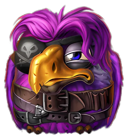 Hank, el loro morado de Pirots 5 The Kraken
